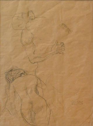 Female Nude from Back and Wrestlers (aka nude from back and embrace)